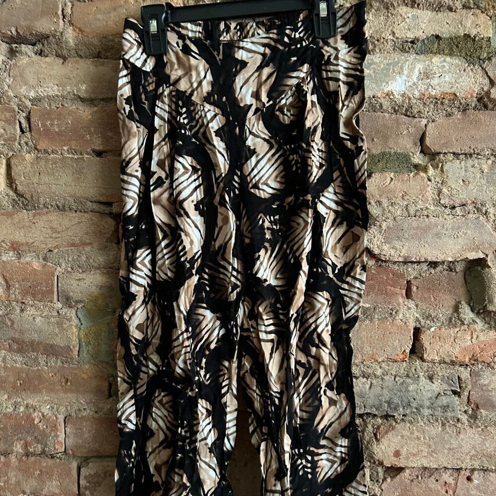 Brown, Black, and White Tribal Pants size medium